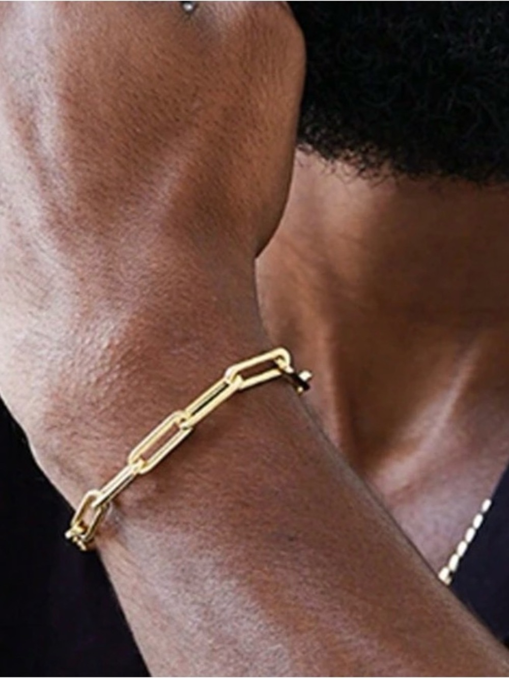 Gold Paperclip Chain Bracelet - Minimal Link Design